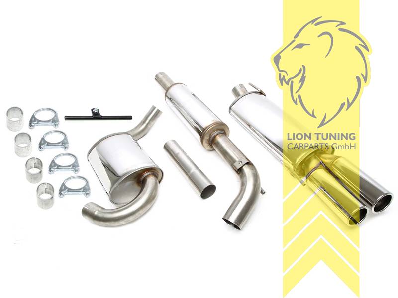 2 x 80mm rund / gebördelt, Endrohr doppel, 80mm, Rund, nicht passend für 2.0 16V und Syncro, Edelstahl, Eintragungsfrei / mit ABE