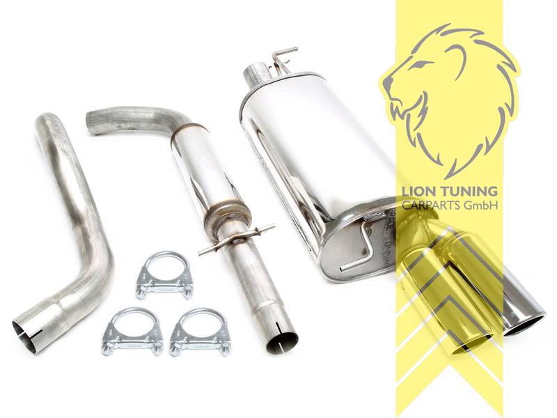 2 x 80mm rund / gebördelt, Endrohr doppel, 80mm, Rund, Edelstahl, 1.8T AGU, AQA, AUM, ARZ, AUQ, AJQ, APP / 1.9 SDI AQM / 1.9 TDI AGR, ALH, ATD, AXR, AHF, ASV, Eintragungsfrei / mit ABE