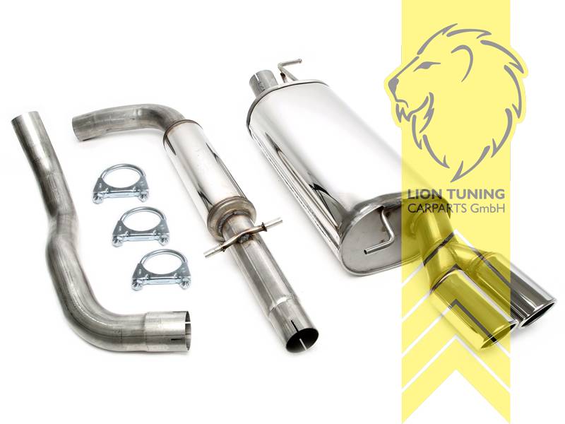 2 x 80mm rund / gebördelt, Endrohr doppel, 80mm, Rund, Edelstahl, 1.8T AGN, APG, AJQ, ARY, Eintragungsfrei / mit ABE