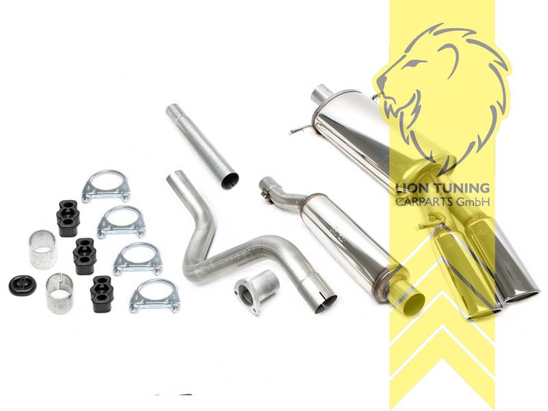 2 x 70 x 90 mm oval / gebördelt, Endrohr doppel, 70x90mm, Oval, Edelstahl, 1.3i GF / 1.5i JB / 1.6i FP,EG, Eintragungsfrei / mit ABE