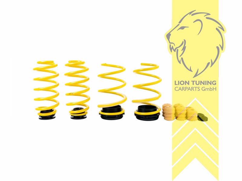 gelb, VA   HA höhenverstellbar (Federnsatz bestehend aus VA HA Federn mit Höhenverstellung, kann ausschließlich mit Seriendämpfern verwendet werden), Nur für Allradfahrzeuge (4WD, 4x4, 4Motion usw.)., Chrom-Silizium-Stahl, Eintragungspflichtig / Teilegutachten liegt bei