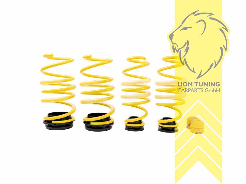 gelb, Nicht für Fahrzeuge mit elektronischer Dämpferverstellung., VA   HA höhenverstellbar (Federnsatz bestehend aus VA HA Federn mit Höhenverstellung, kann ausschließlich mit Seriendämpfern verwendet werden), Chrom-Silizium-Stahl, Eintragungspflichtig / Teilegutachten liegt bei