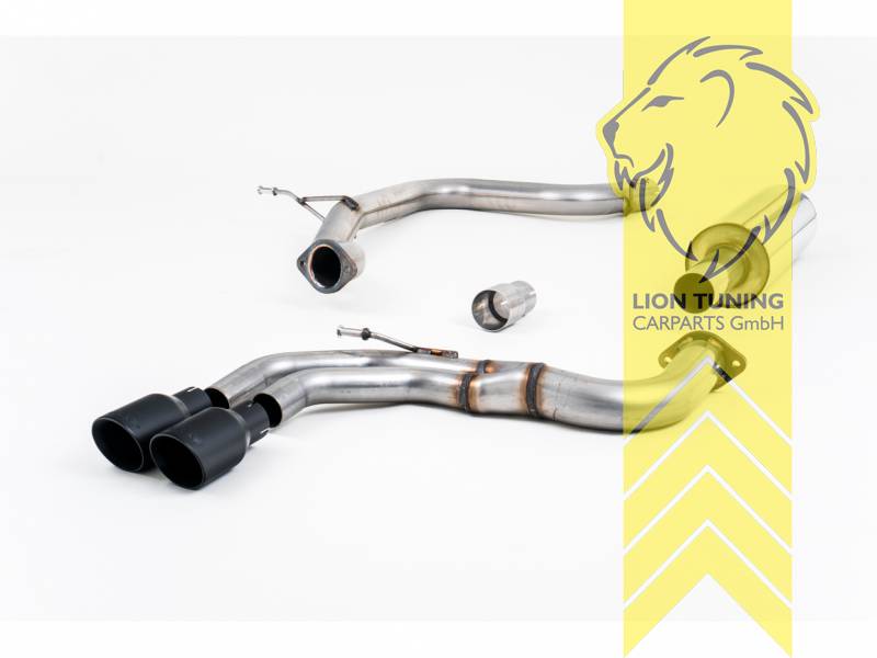 70 mm (2,75 Zoll), 2 x 80mm, Endrohr doppel, 80mm, Edelstahl schwarz lackiert (Cerakote), Edelstahl, Eintragungsfrei / mit ABE