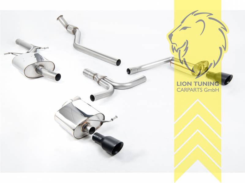 70 mm (2,75 Zoll), 1 x 100mm, Endrohr duplex, 100 mm, Edelstahl schwarz lackiert (Cerakote), nur passend mit S Line Heckansatz, Nur für Schaltgetriebe, Edelstahl, Eintragungsfrei / mit ABE