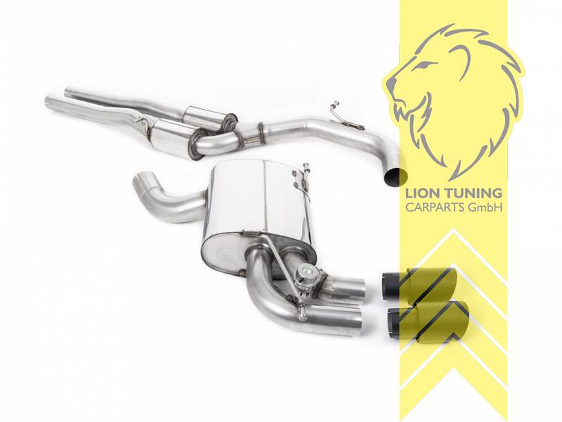 76 mm (3 Zoll), 2 x 90mm, Endrohr doppel, 90mm, Edelstahl schwarz lackiert (Cerakote), Edelstahl, Eintragungsfrei / mit ABE