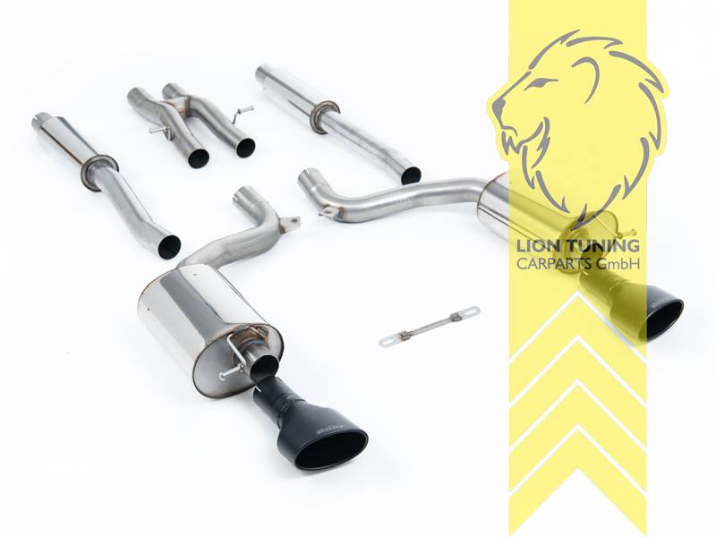 70 mm (2,75 Zoll), 150 x 95 mm, Endrohr duplex, 150x95mm, Edelstahl schwarz lackiert (Cerakote), Edelstahl, Eintragungsfrei / mit ABE