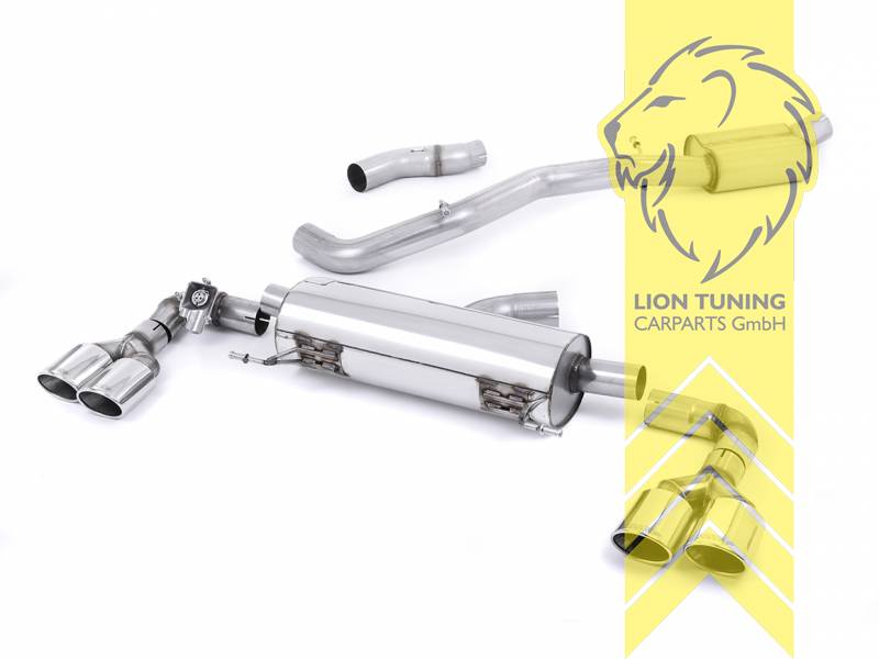 76 mm (3 Zoll), 2x 104 x 80 mm, Endrohr duplex, 104x80mm, Edelstahl poliert, Edelstahl, Eintragungsfrei / mit ABE