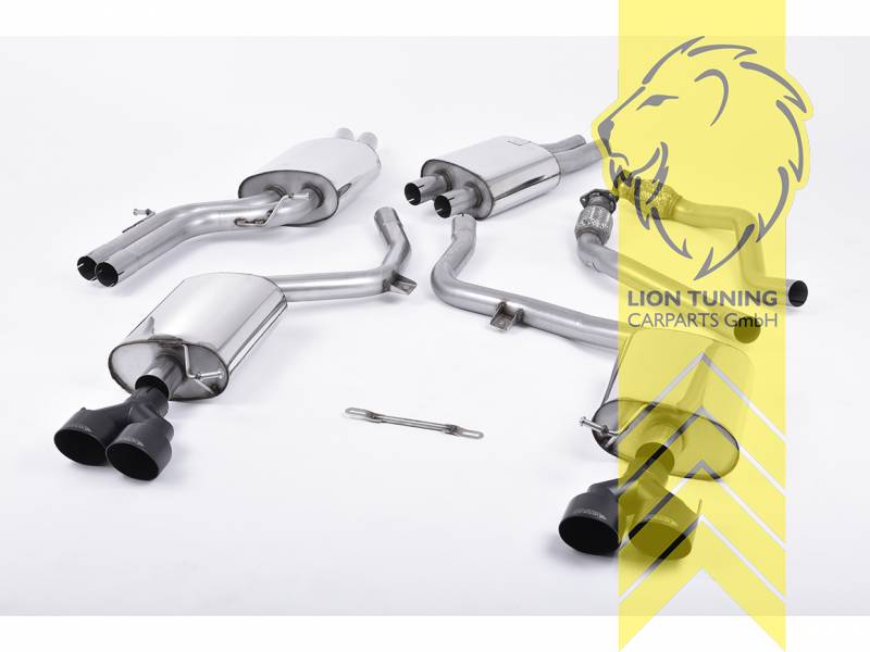 60 mm (2,35 Zoll), 2 x 100 mm, Endrohr duplex, 100 mm, Edelstahl schwarz lackiert (Cerakote), Edelstahl, Eintragungsfrei / mit ABE