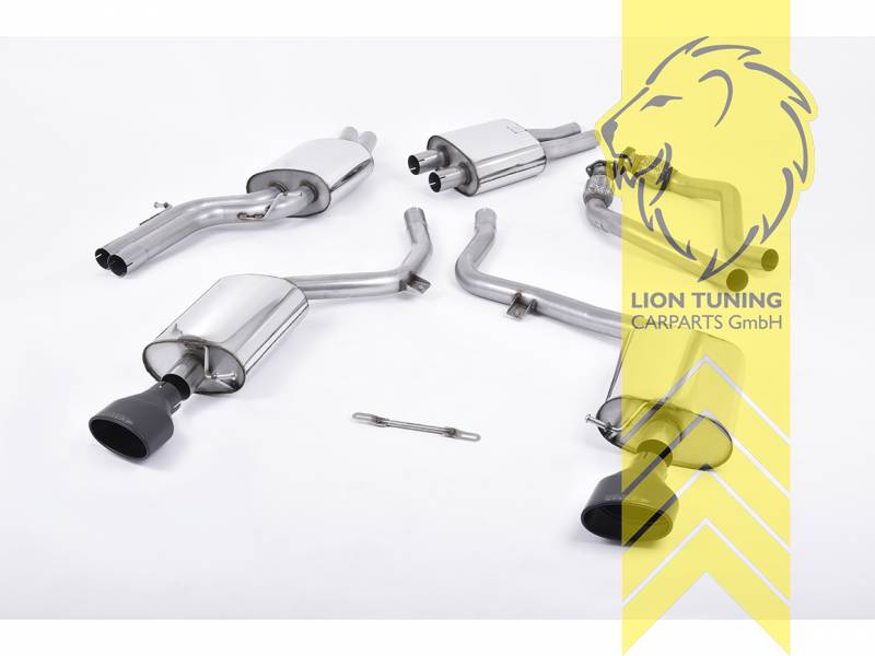 nur passend bei S Tronic, 60 mm (2,35 Zoll), 150 x 95 mm, Endrohr duplex, 150x95mm, Edelstahl schwarz lackiert (Cerakote), Edelstahl, Eintragungsfrei / mit ABE