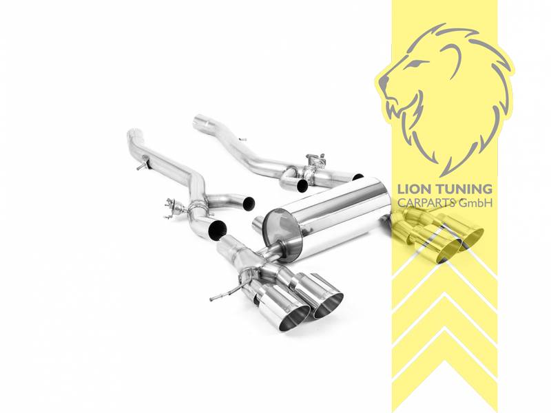 76 mm (3 Zoll), 2x 115mm, Endrohr duplex, 115 mm, Edelstahl schwarz lackiert (Cerakote), nur passend für Fahrzeuge mit OPF, Edelstahl, Eintragungsfrei / mit ABE