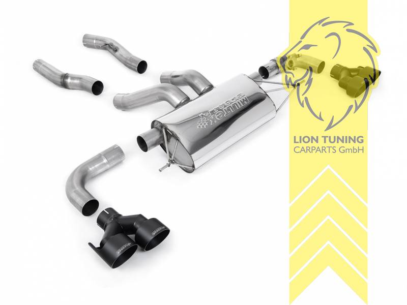 76 mm (3 Zoll), 2 x 100 mm, Endrohr duplex, 100 mm, Edelstahl schwarz lackiert (Cerakote), Edelstahl, Eintragungsfrei / mit ABE