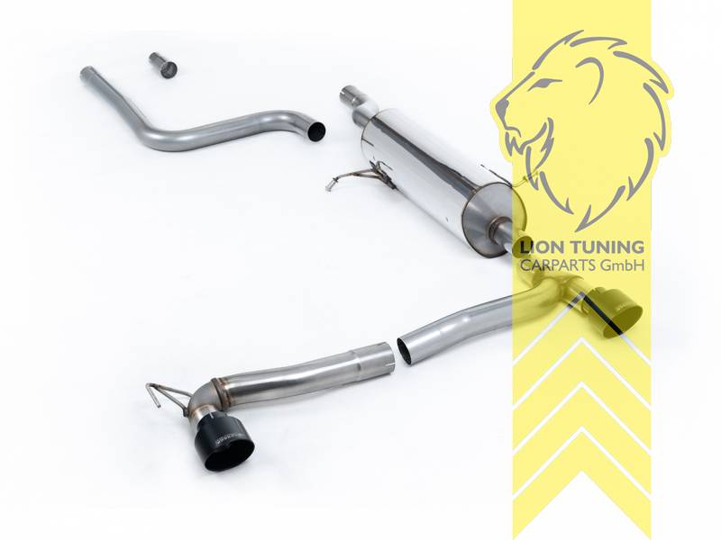 nur passend mit Duplex Heckansatz, 60 mm (2,35 Zoll), 1 x 100mm, Endrohr duplex, 100 mm, Edelstahl schwarz lackiert (Cerakote), nur passend für Fahrzeuge mit OPF, Edelstahl, Eintragungsfrei / mit ABE