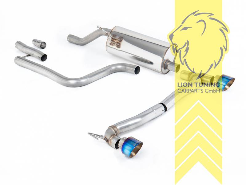 nur passend mit Duplex Heckansatz, 60 mm (2,35 Zoll), 1 x 100mm, Endrohr duplex, 100 mm, Titan geflämmt, nur passend für Fahrzeuge mit OPF, Edelstahl, Eintragungsfrei / mit ABE