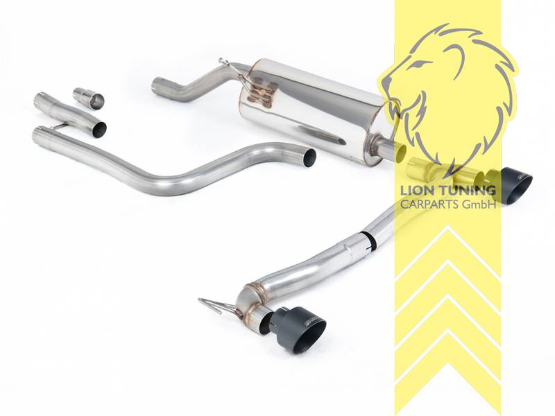 nur passend mit Duplex Heckansatz, 60 mm (2,35 Zoll), 1 x 100mm, Endrohr duplex, 100 mm, Edelstahl schwarz lackiert (Cerakote), Titan geflämmt, nur passend für Fahrzeuge mit OPF, Edelstahl, Eintragungsfrei / mit ABE