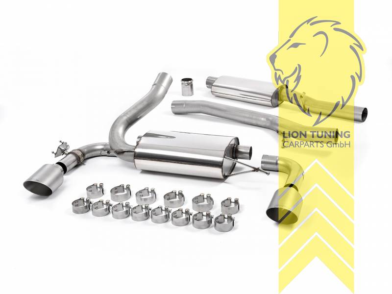 76 mm (3 Zoll), 1 x 115mm, Endrohr duplex, 115 mm, Titan, Edelstahl, Eintragungsfrei / mit ABE