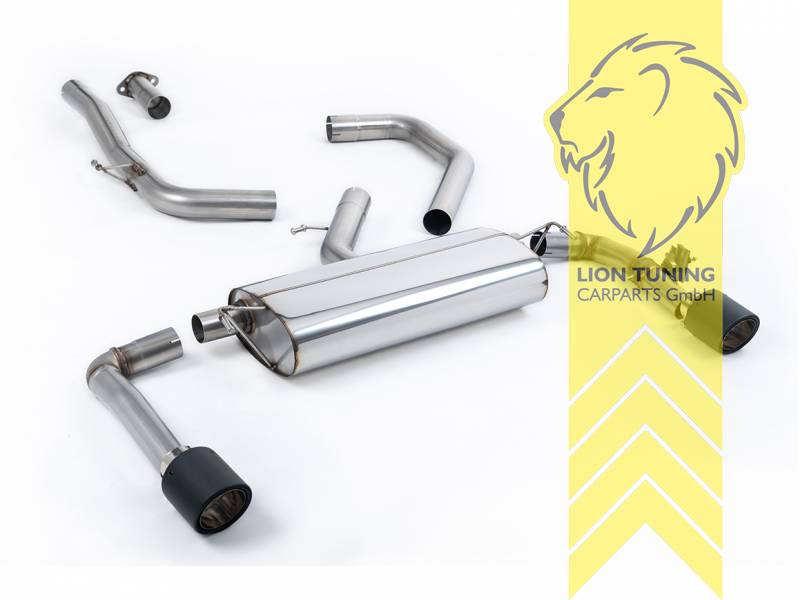 76 mm (3 Zoll), 1 x 115mm, Endrohr duplex, 115 mm, Carbon, nur passend für Fahrzeuge mit OPF, Edelstahl, Eintragungsfrei / mit ABE