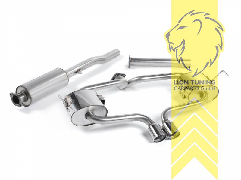 63 mm (2,5 Zoll), 2 x 76 mm, Endrohr doppel, 76mm, Edelstahl poliert, Edelstahl, Eintragungsfrei / mit ABE