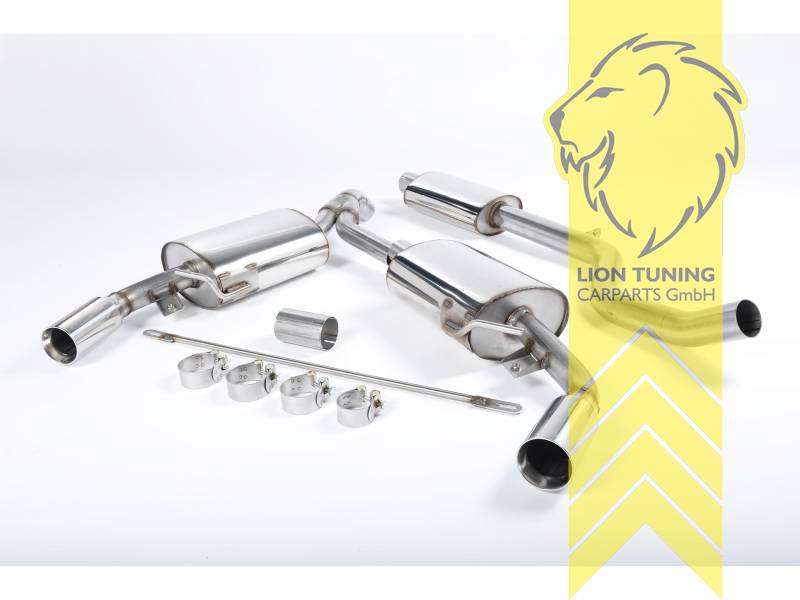 63 mm (2,5 Zoll), 1 x 76mm, Endrohr duplex, 76mm, Edelstahl poliert, Edelstahl, Eintragungsfrei / mit ABE