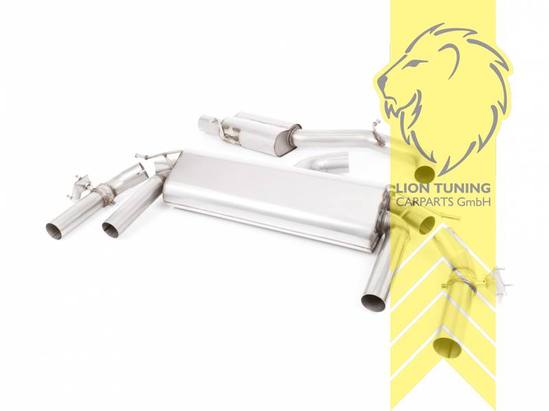 nur für Fahrzeuge mit Allrad, 76 mm (3 Zoll), 2 x 100 mm, Endrohr duplex, 100 mm, Edelstahl poliert, nur passend für Fahrzeuge mit OPF, Edelstahl, Eintragungsfrei / mit ABE