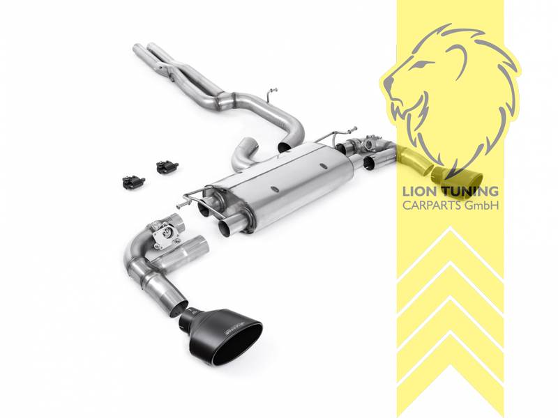 80 mm (3,15 Zoll), 150 x 95 mm, Endrohr duplex, 150x95mm, Edelstahl schwarz lackiert (Cerakote), Edelstahl, Eintragungsfrei / mit ABE