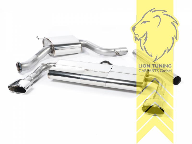 76 mm (3 Zoll), 152 x 76mm, Endrohr duplex, 152x76mm, Edelstahl poliert, nicht passend für Fahrzeuge mit OPF, Edelstahl, Eintragungsfrei / mit ABE