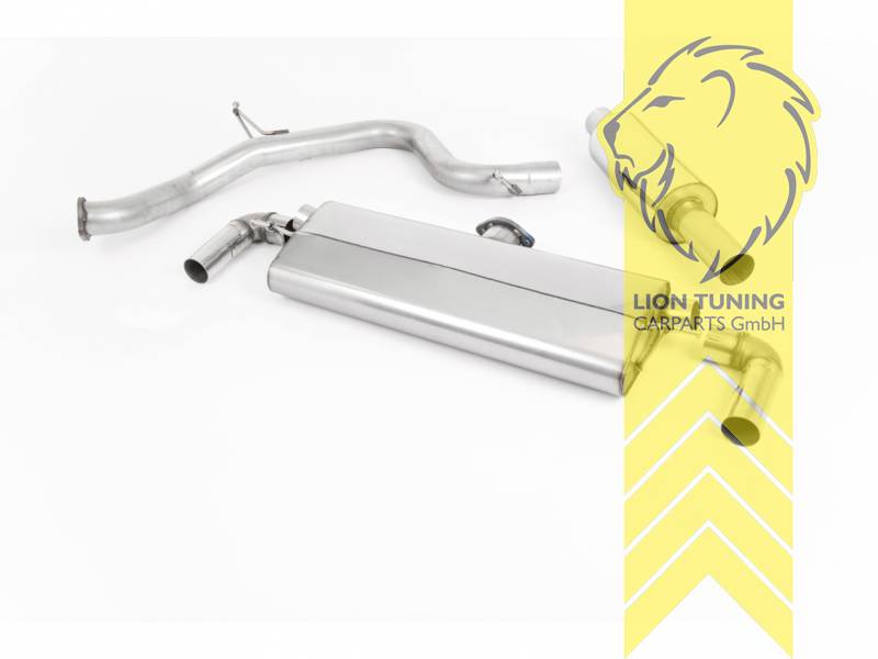 76 mm (3 Zoll), 152 x 76mm, Endrohr duplex, 152x76mm, Edelstahl poliert, nur passend für Fahrzeuge mit OPF, Edelstahl, Eintragungsfrei / mit ABE