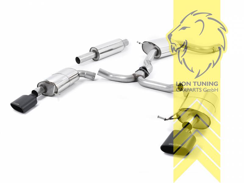 76 mm (3 Zoll), 152 x 76mm, Endrohr duplex, 152x76mm, Edelstahl schwarz lackiert (Cerakote), nicht passend für Fahrzeuge mit OPF, Edelstahl, Eintragungsfrei / mit ABE