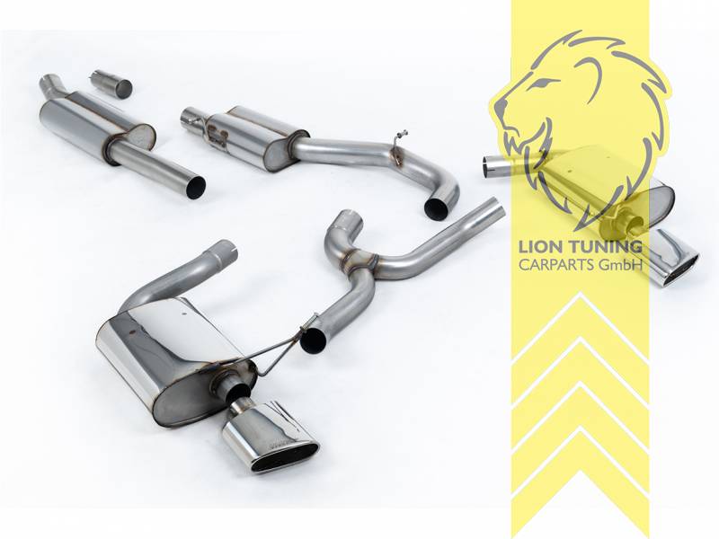 76 mm (3 Zoll), 152 x 76mm, Endrohr duplex, 152x76mm, Edelstahl poliert, nicht passend für Fahrzeuge mit OPF, Edelstahl, Eintragungsfrei / mit ABE