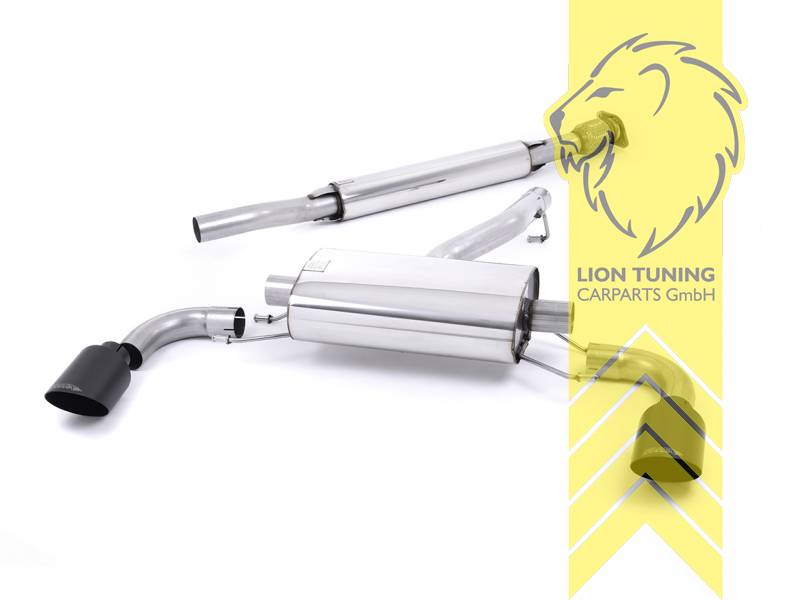 63 mm (2,5 Zoll), 1 x 115mm, Endrohr duplex, 115 mm, Edelstahl schwarz lackiert (Cerakote), Edelstahl, Eintragungsfrei / mit ABE