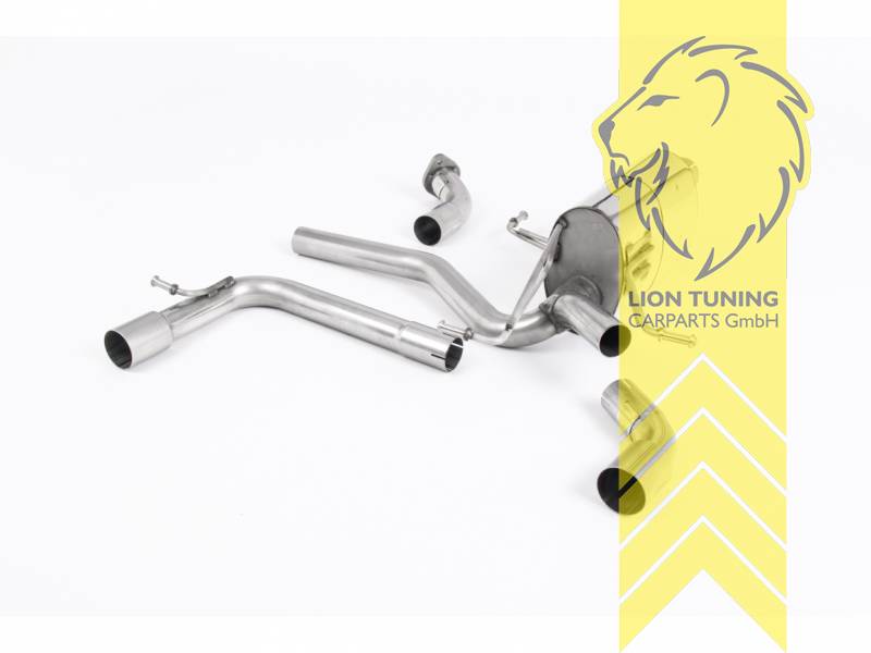 63 mm (2,5 Zoll), 1 x 115mm, Endrohr duplex, 115 mm, Edelstahl poliert, nicht passend für Fahrzeuge mit OPF, nicht passend für Hybrid Modelle, Edelstahl, Eintragungsfrei / mit ABE