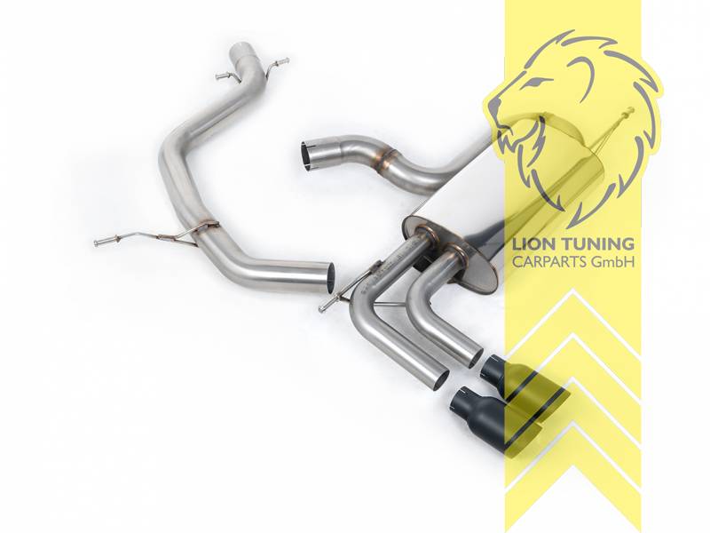 ECE Gutachten nur mit Einschränkungen gültig. Bitte vor der Bestellung Kontakt aufnehmen, 70 mm (2,75 Zoll), 2 x 80mm, Endrohr doppel, 80mm, Edelstahl schwarz lackiert (Cerakote), Edelstahl, Eintragungsfrei / mit ABE