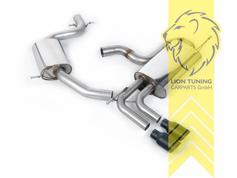 70 mm (2,75 Zoll), 2 x 80mm, Endrohr doppel, 80mm, Edelstahl schwarz lackiert (Cerakote), Edelstahl, Eintragungsfrei / mit ABE