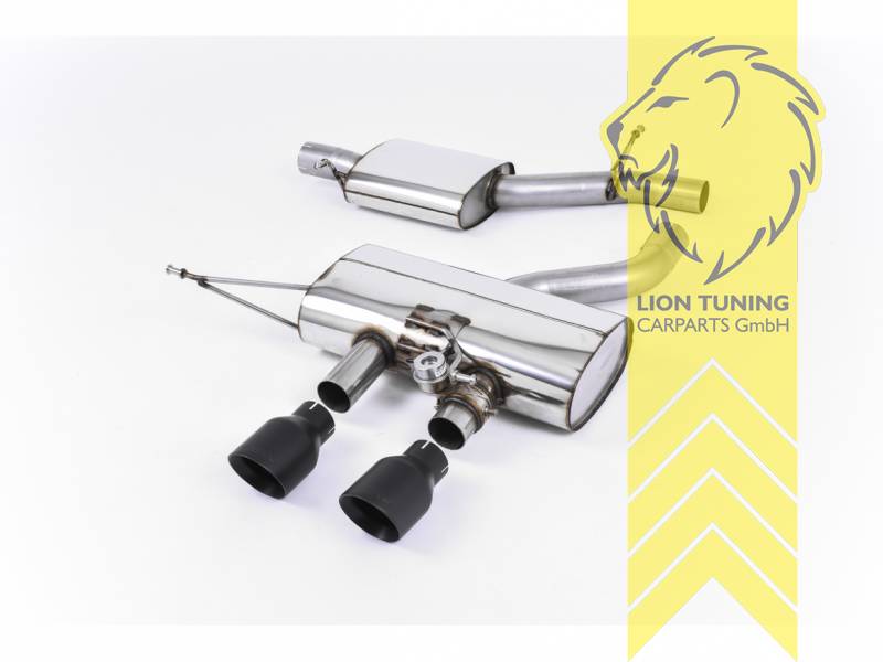 70 mm (2,75 Zoll), 2 x 100 mm, Endrohr doppel, 100 mm, Edelstahl schwarz lackiert (Cerakote), Edelstahl, Eintragungsfrei / mit ABE