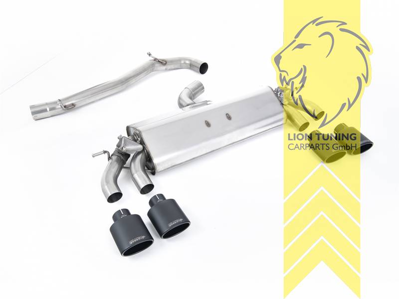 76 mm (3 Zoll), 2 x 118 x 83 mm, Endrohr duplex, 118x83mm, Edelstahl schwarz lackiert (Cerakote), nur passend für Fahrzeuge mit OPF, Edelstahl, Eintragungsfrei / mit ABE