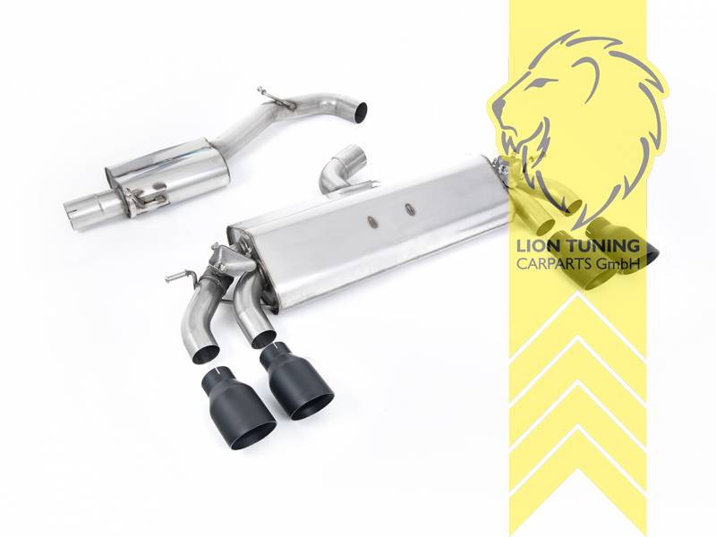 76 mm (3 Zoll), 2 x 100 mm, Endrohr duplex, 100 mm, Edelstahl schwarz lackiert (Cerakote), nicht passend für Fahrzeuge mit OPF, Edelstahl, Eintragungsfrei / mit ABE