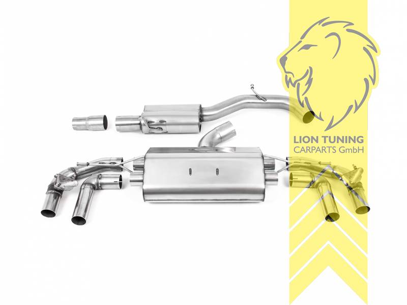 80 mm (3,15 Zoll), 2x 115mm, Endrohr duplex, 115 mm, Titan geflämmt, nur passend für Fahrzeuge mit OPF, Edelstahl, Eintragungsfrei / mit ABE