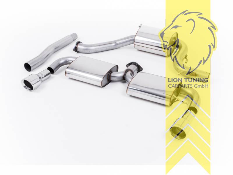 76 mm (3 Zoll), 1 x 100mm, Endrohr duplex, 100 mm, Edelstahl poliert, Edelstahl, Eintragungsfrei / mit ABE