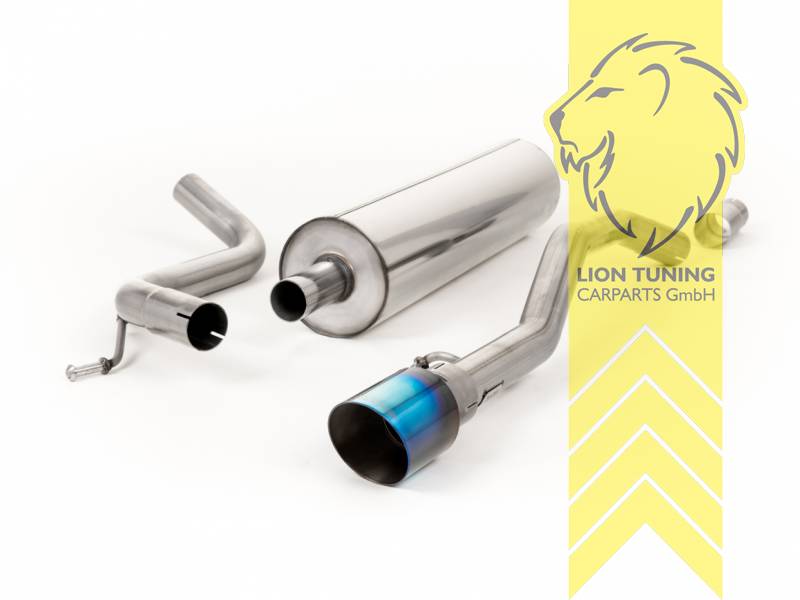 50mm, 1 x 90mm, Endrohr single, 90mm, Titan geflämmt, Edelstahl, Eintragungsfrei / mit ABE