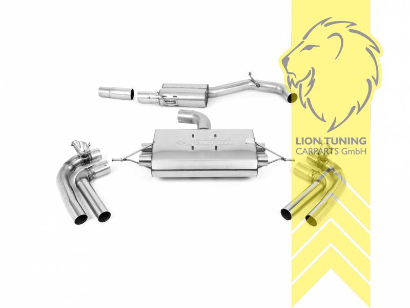 80 mm (3,15 Zoll), 2x 115mm, Endrohr duplex, 115 mm, Titan geflämmt, nur passend für Fahrzeuge mit OPF, Edelstahl, Eintragungsfrei / mit ABE