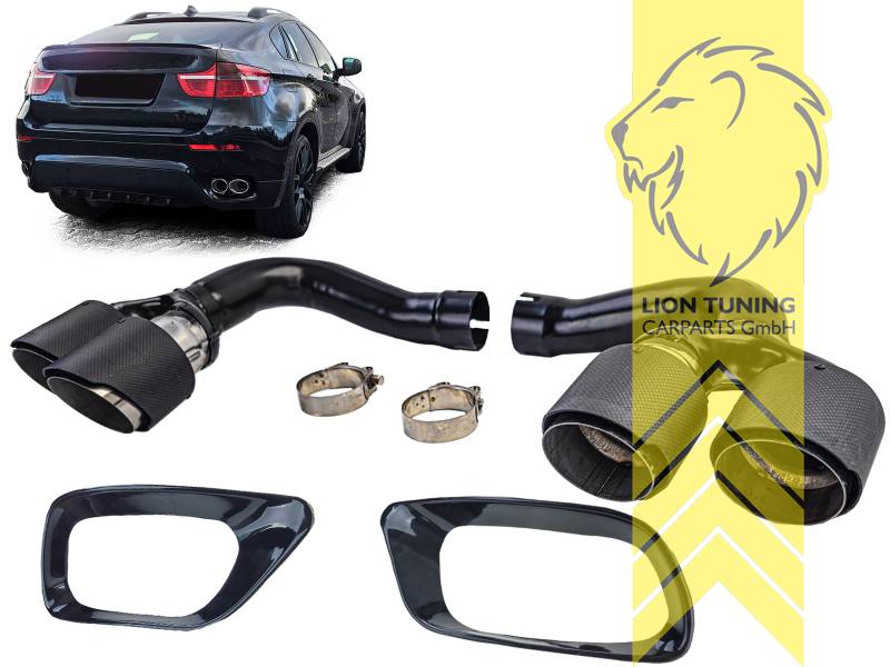 Endrohr duplex, Carbon, nur passend für Fahrzeuge mit M-Paket Stoßstange, nur passend für X6 30d und 40d, Edelstahl