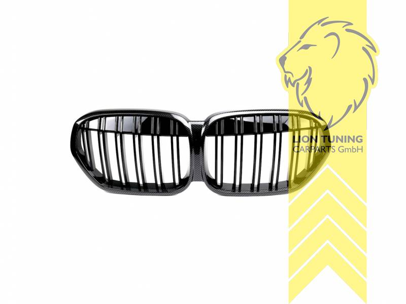 Doppelsteg, schwarz glänzend, carbon Optik, ABS Kunststoff, Eintragungsfrei / keine Eintragung nötig