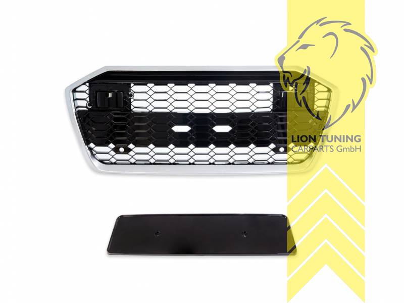 schwarz glänzend, silber, ABS Kunststoff, für Fahrzeuge mit PDC, für Fahrzeuge mit Radar (ACC), Eintragungsfrei / als Ersatzteil verwendbar