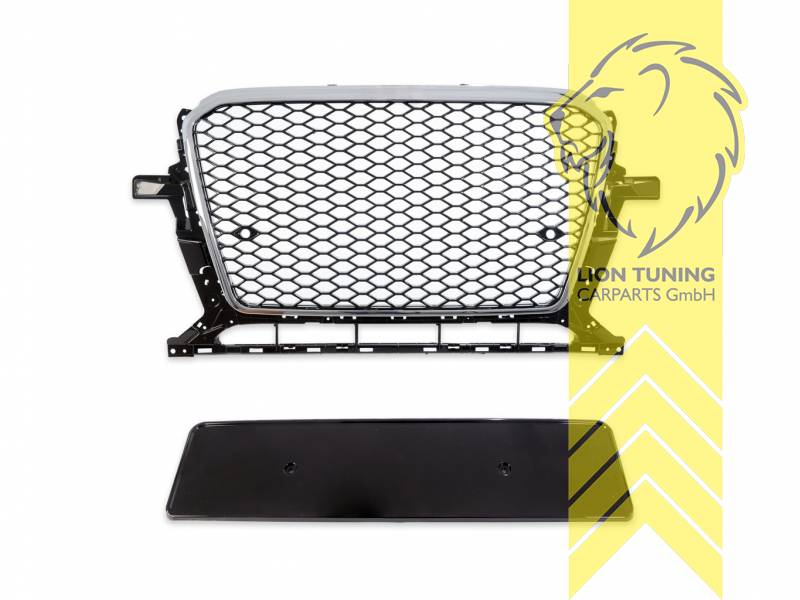 chrom, schwarz glänzend, nur passend für Standard Stoßstange, ABS Kunststoff, Eintragungsfrei / als Ersatzteil verwendbar