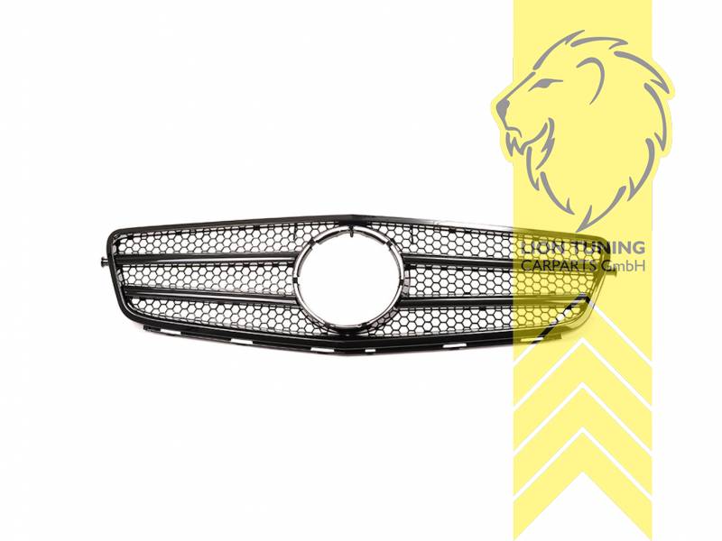 Mercedes W204 Kühlergrill Gangying W204 Kühlergrill GTR Style – Für Mercedes C-Klasse W204/S204 (2008-2014), Schwarz Glänzend ABS Kunststoff Grill Ohne Kamera
