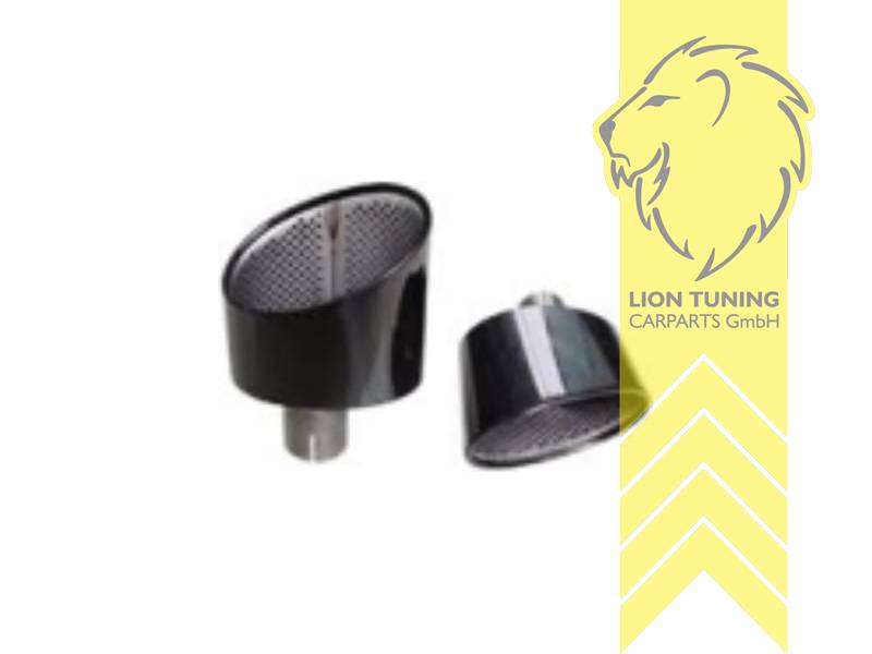 Endrohr duplex, schwarz, Oval, Edelstahl