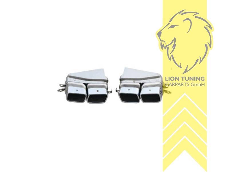 Endrohr duplex, chrom, Rechteckig, Edelstahl