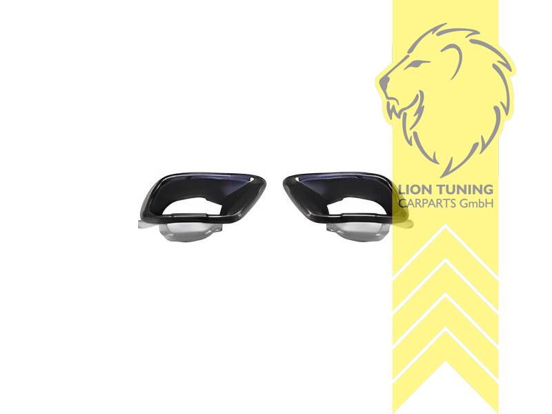 Endrohr duplex, schwarz, Rechteckig, Edelstahl