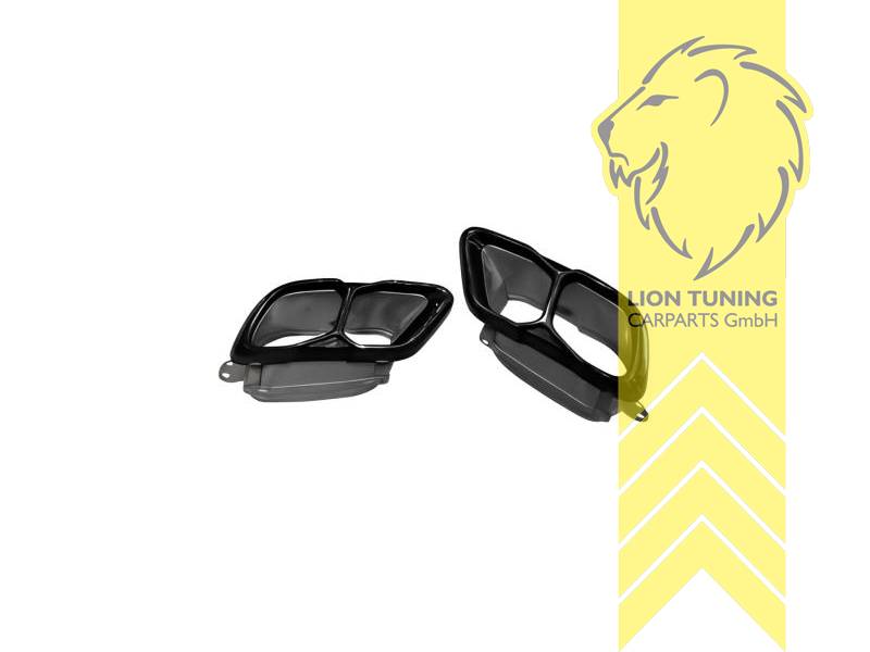 Endrohr duplex, schwarz, Rechteckig, Edelstahl