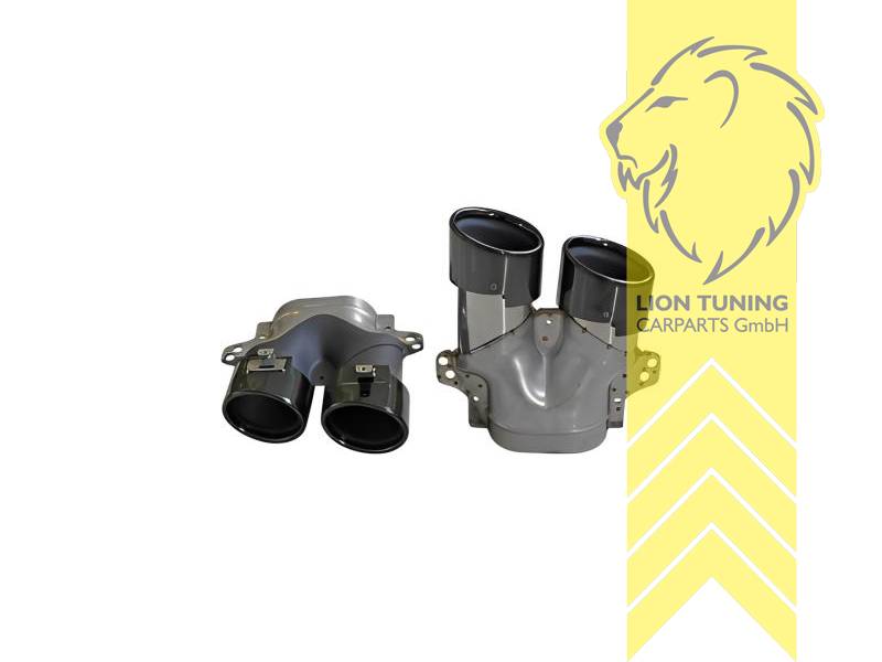 Endrohr duplex, schwarz, Rund, Edelstahl