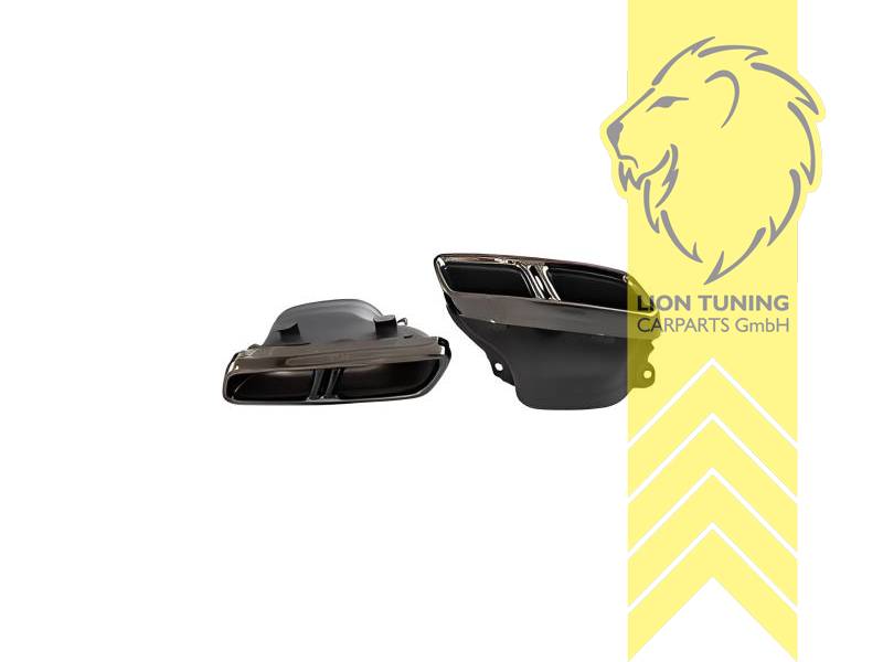 Endrohr duplex, schwarz, Oval, nur passend für AMG LINE!, Edelstahl